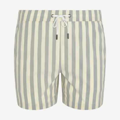 Charles 5" Swim Trunk Macro Stripe - Sea Glass/Cream - Galvanic.co