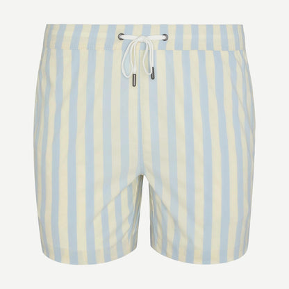 Charles 5" Swimshort Macro Stipe - Sky/Cream - Galvanic.co
