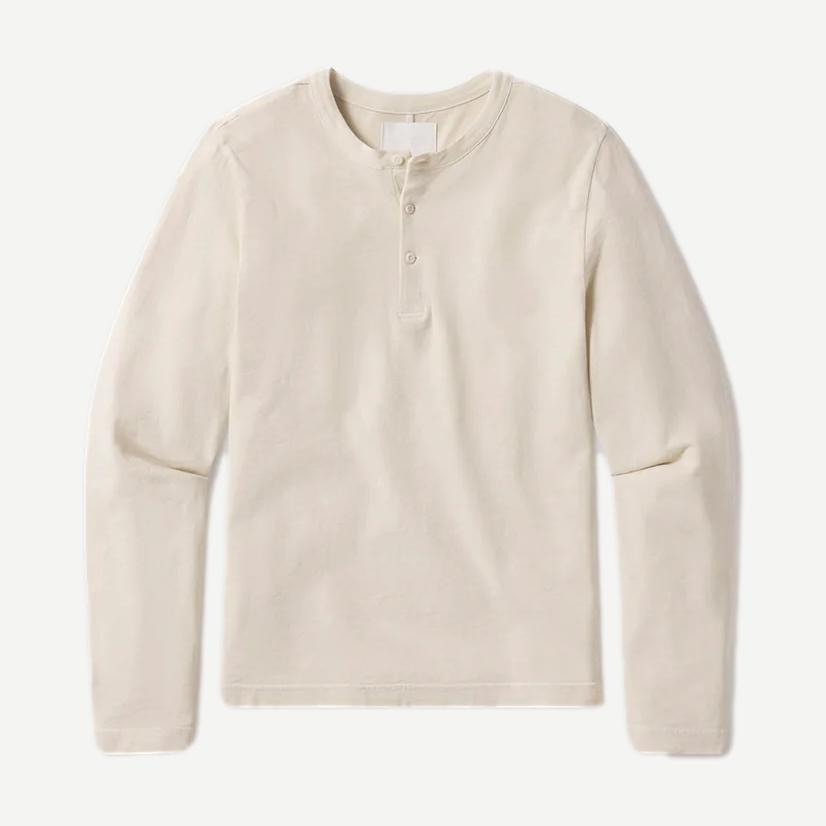 Three Button Henley - Ecru - Galvanic.co