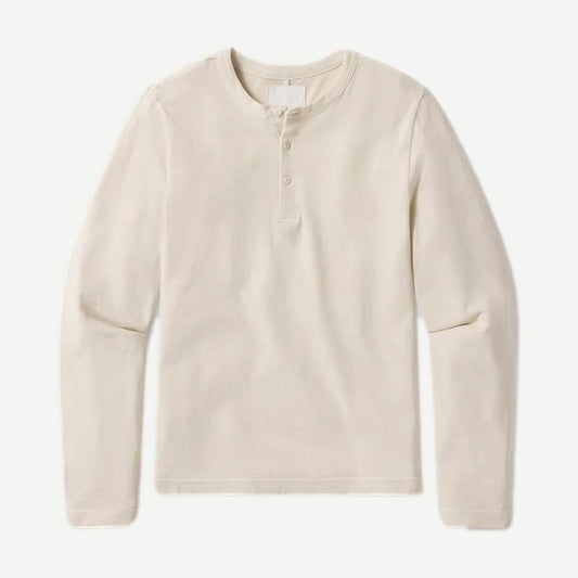 Three Button Henley - Ecru - Galvanic.co
