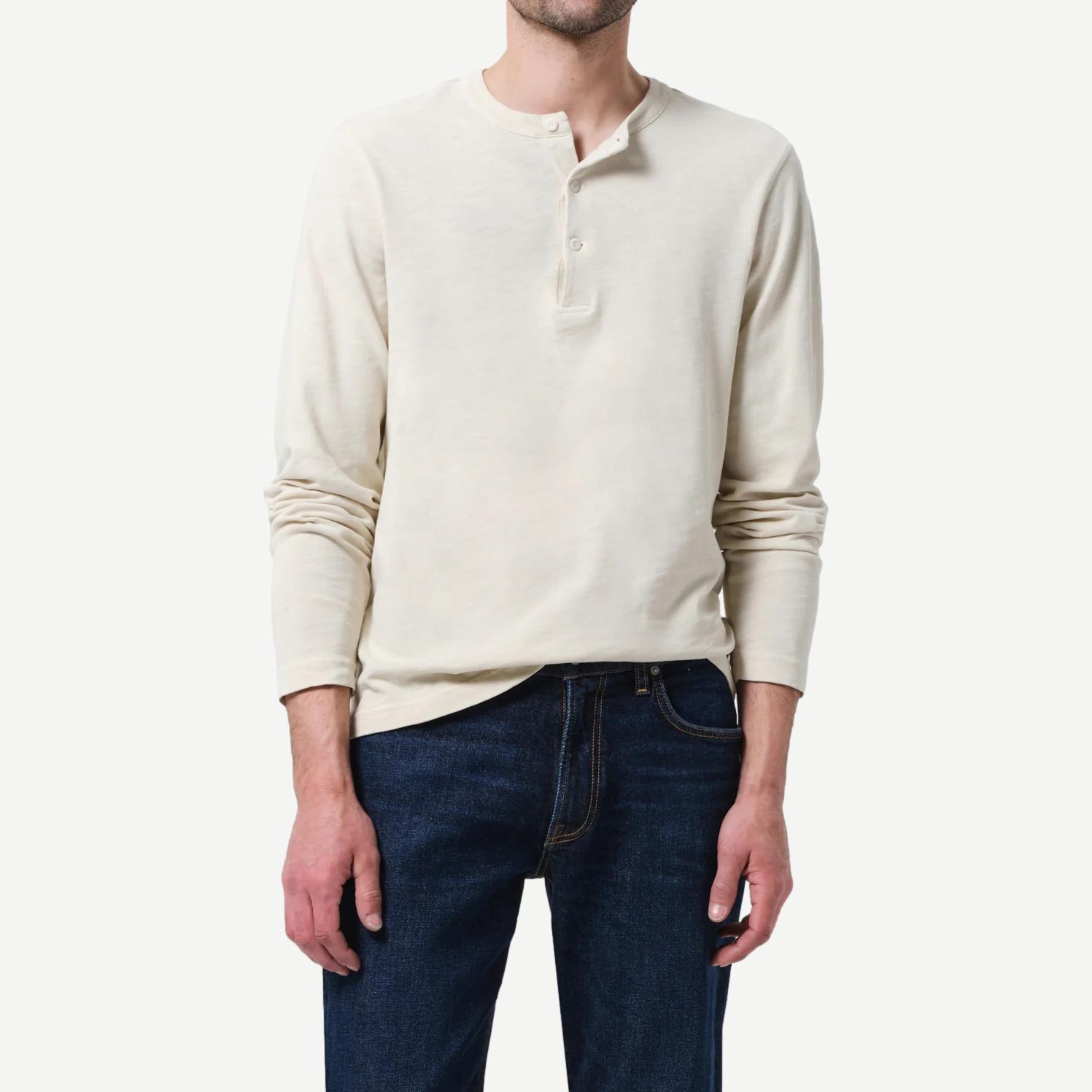 Three Button Henley - Ecru - Galvanic.co