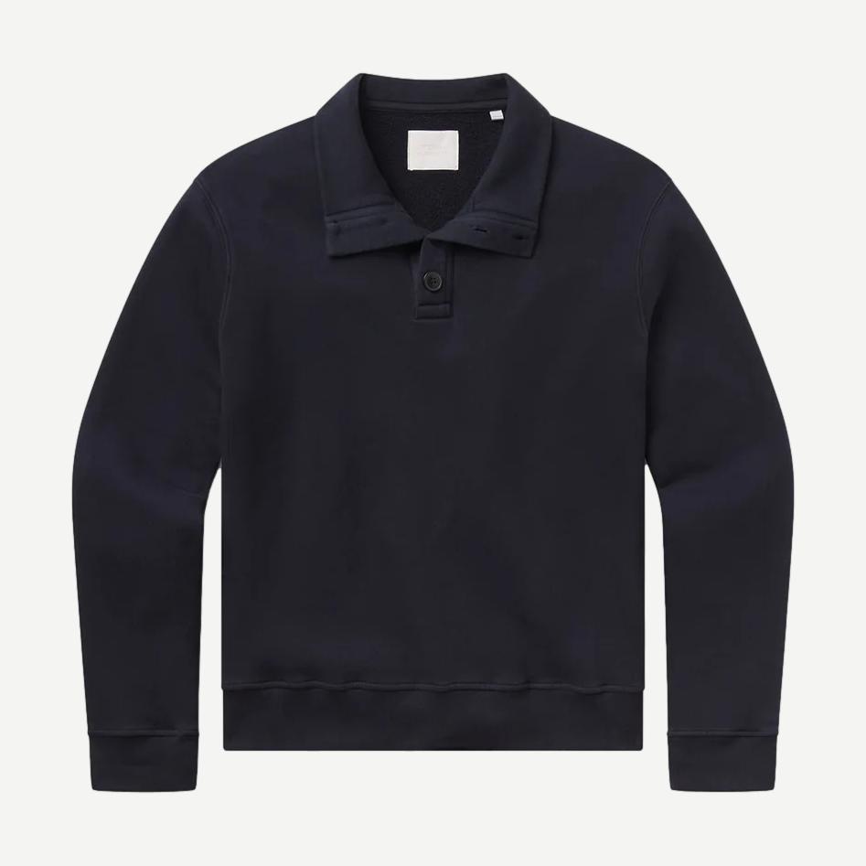 Half Button Pullover - Navy