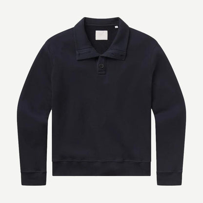 Half Button Pullover - Navy
