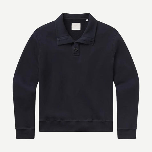 Half Button Pullover - Navy - Galvanic.co