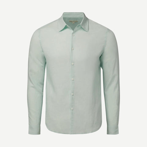 Air Linen Long Sleeve Shirt - Light Aqua - Galvanic.co