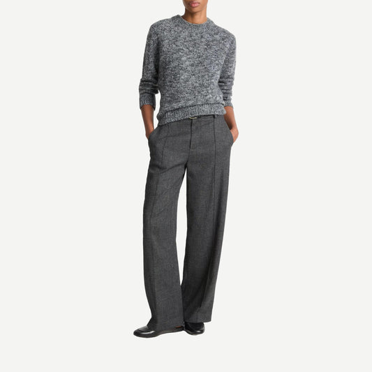 Marled Crew Neck Sweater - Medium Heather Grey - Galvanic.co