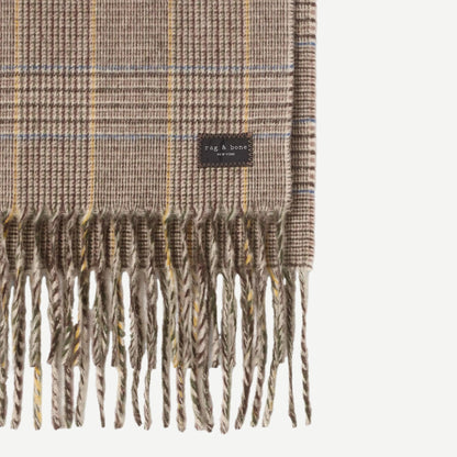 Mila Cashmere Scarf - Camel Heritage Plaid