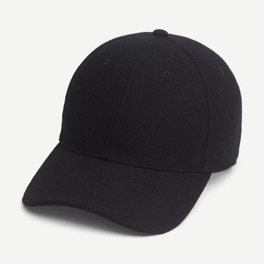 Miles Baseball Cap - Black Wool
