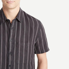 Moonbay Stripe S/S Shirt - Soft Black - Galvanic.co