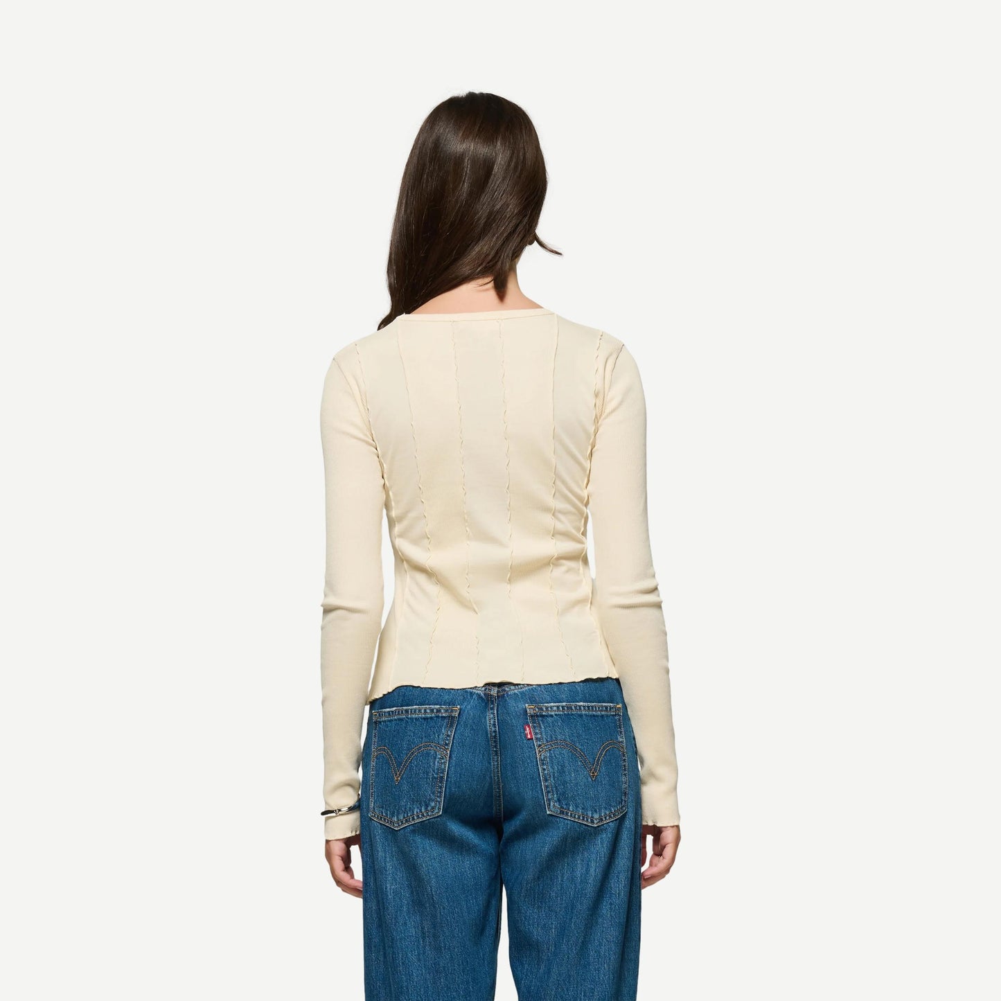Nico Seamed Top - Parchment - Galvanic.co