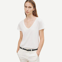 Carol V-Neck T-Shirt - White - Galvanic.co