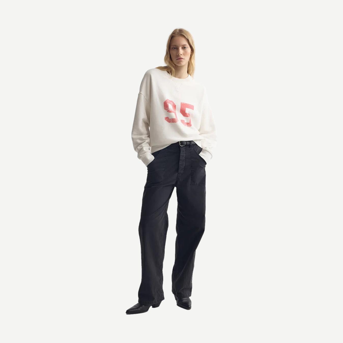 95 Gladys Sweatshirt - Ecru/Red Print