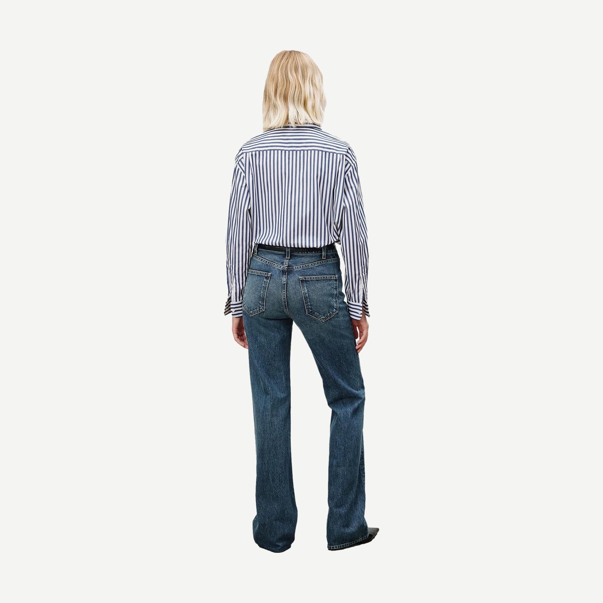 Yorke Shirt - Large Dark Navy/White Stripes - Galvanic.co