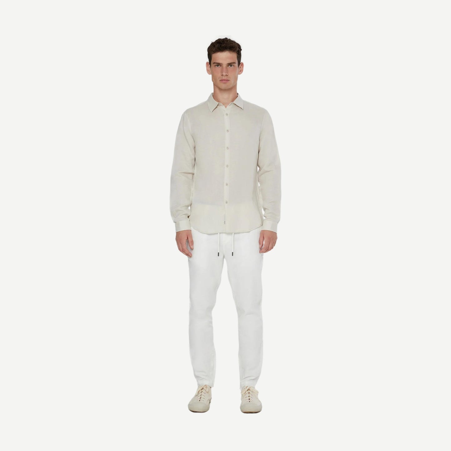 Air Linen Long Sleeve Shirt - Stone - Galvanic.co