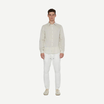 Air Linen Long Sleeve Shirt - Stone - Galvanic.co