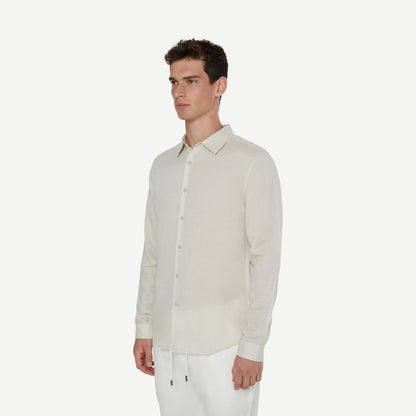 Air Linen Long Sleeve Shirt - Stone - Galvanic.co