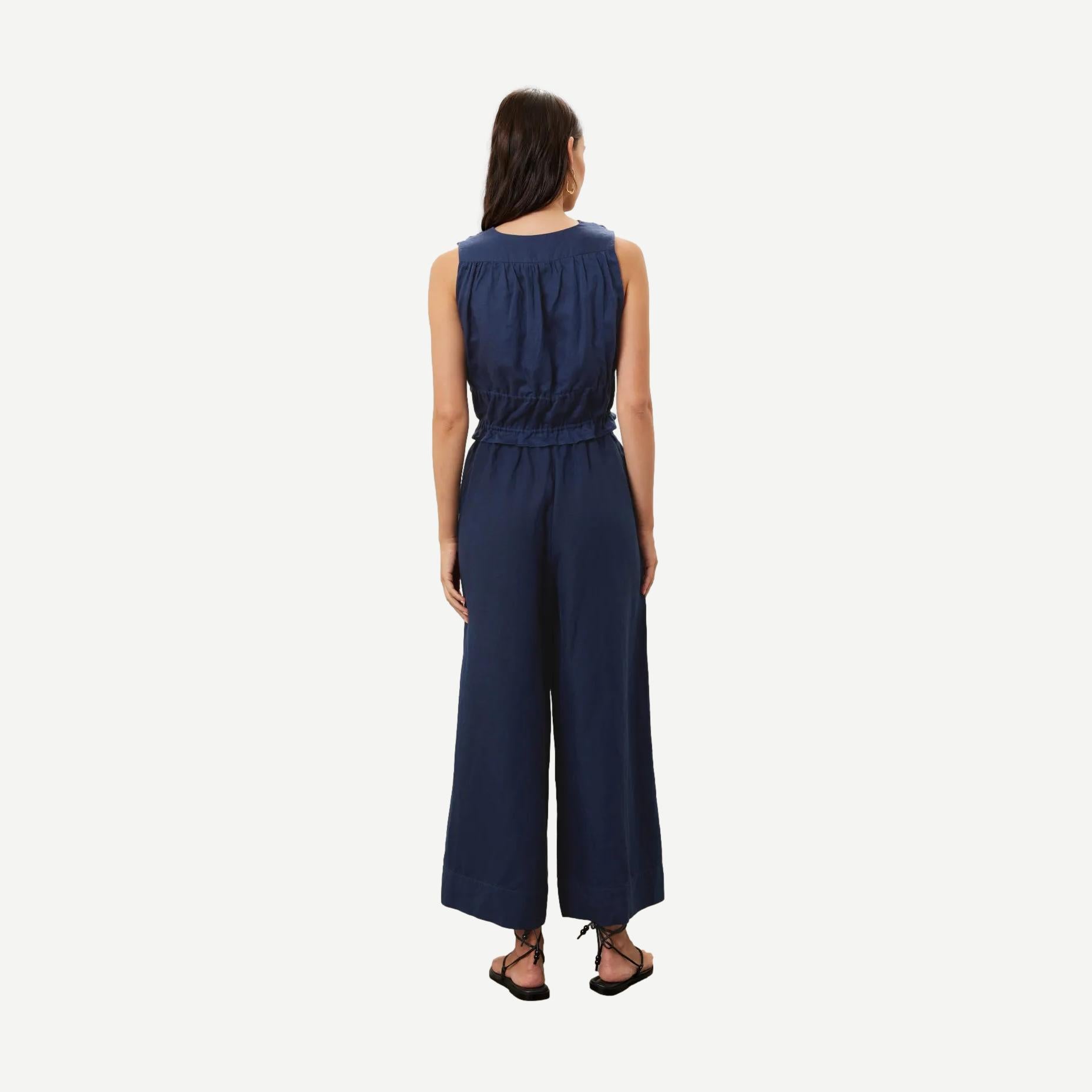 Tie Front Top - Deep Navy - Galvanic.co