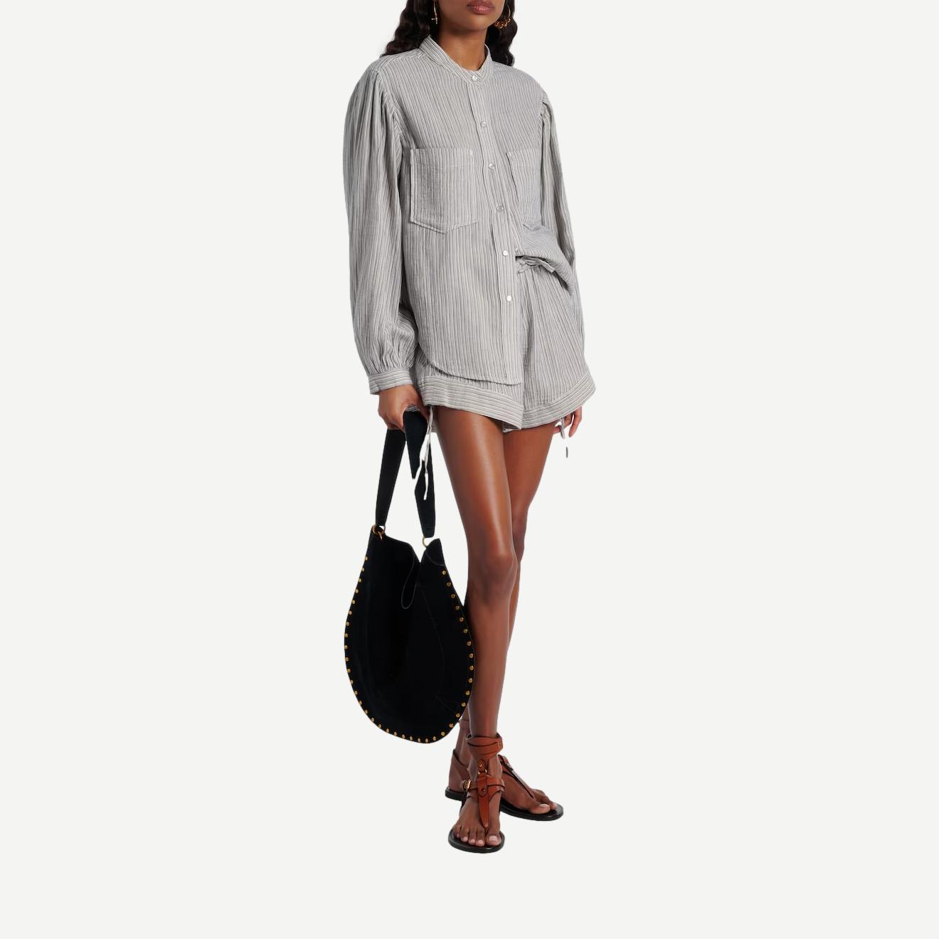 Blue Selvia shirt by Isabel Marant, featuring a stylish, relaxed fit with button details and classic collar design.