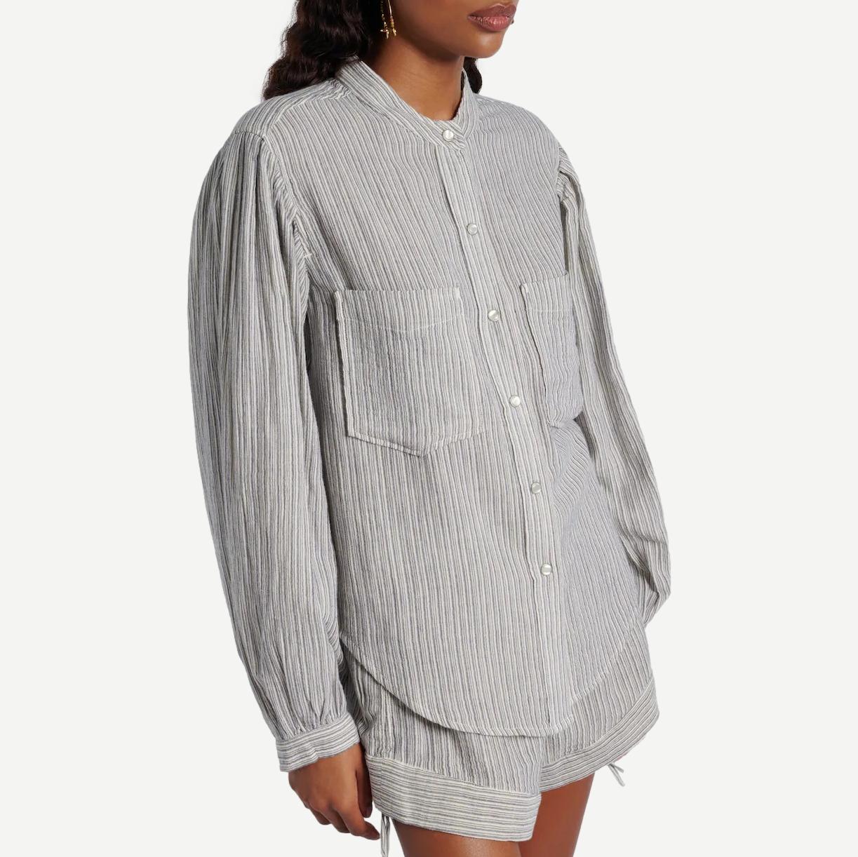 Blue Selvia shirt by Isabel Marant, featuring a stylish blouse with a relaxed fit and elegant design.