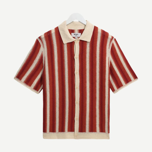 Porto Shirt - Stripe - Ecru / Orange - Galvanic.co