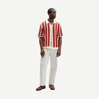 Porto Shirt - Stripe - Ecru / Orange - Galvanic.co