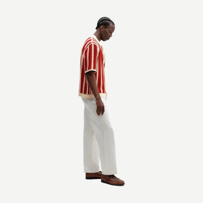 Porto Shirt - Stripe - Ecru / Orange - Galvanic.co
