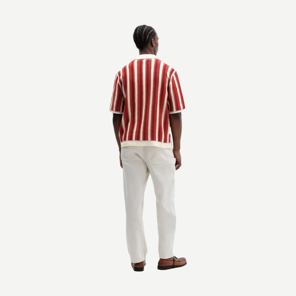 Porto Shirt - Stripe - Ecru / Orange - Galvanic.co