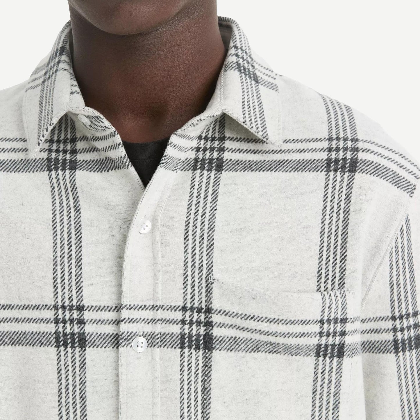 Plaid Knit Shirt Jacket - Light Heather Grey - Galvanic.co
