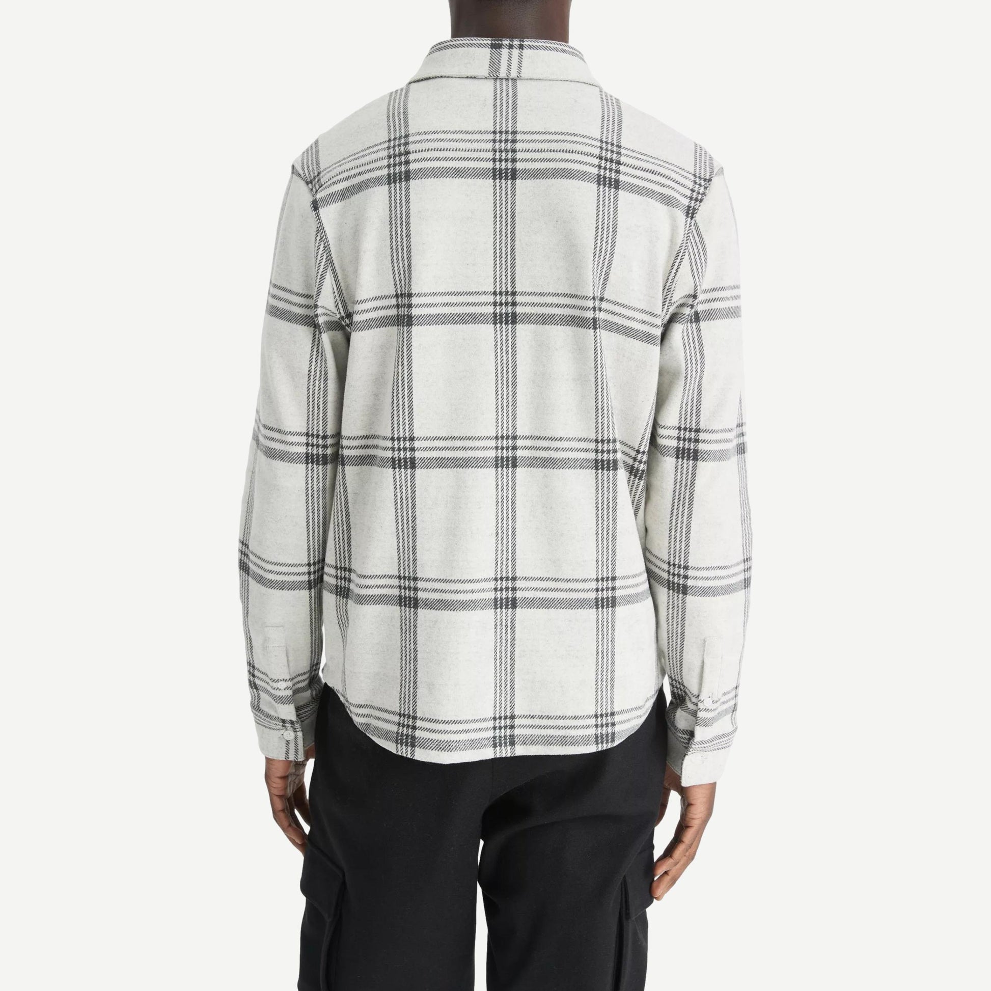 Plaid Knit Shirt Jacket - Light Heather Grey - Galvanic.co