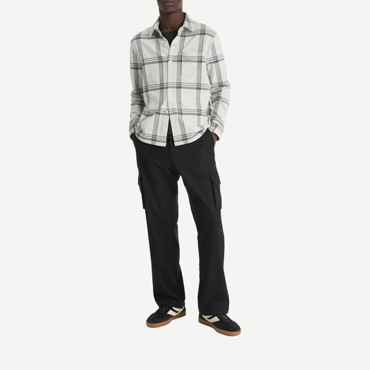 Plaid Knit Shirt Jacket - Light Heather Grey - Galvanic.co