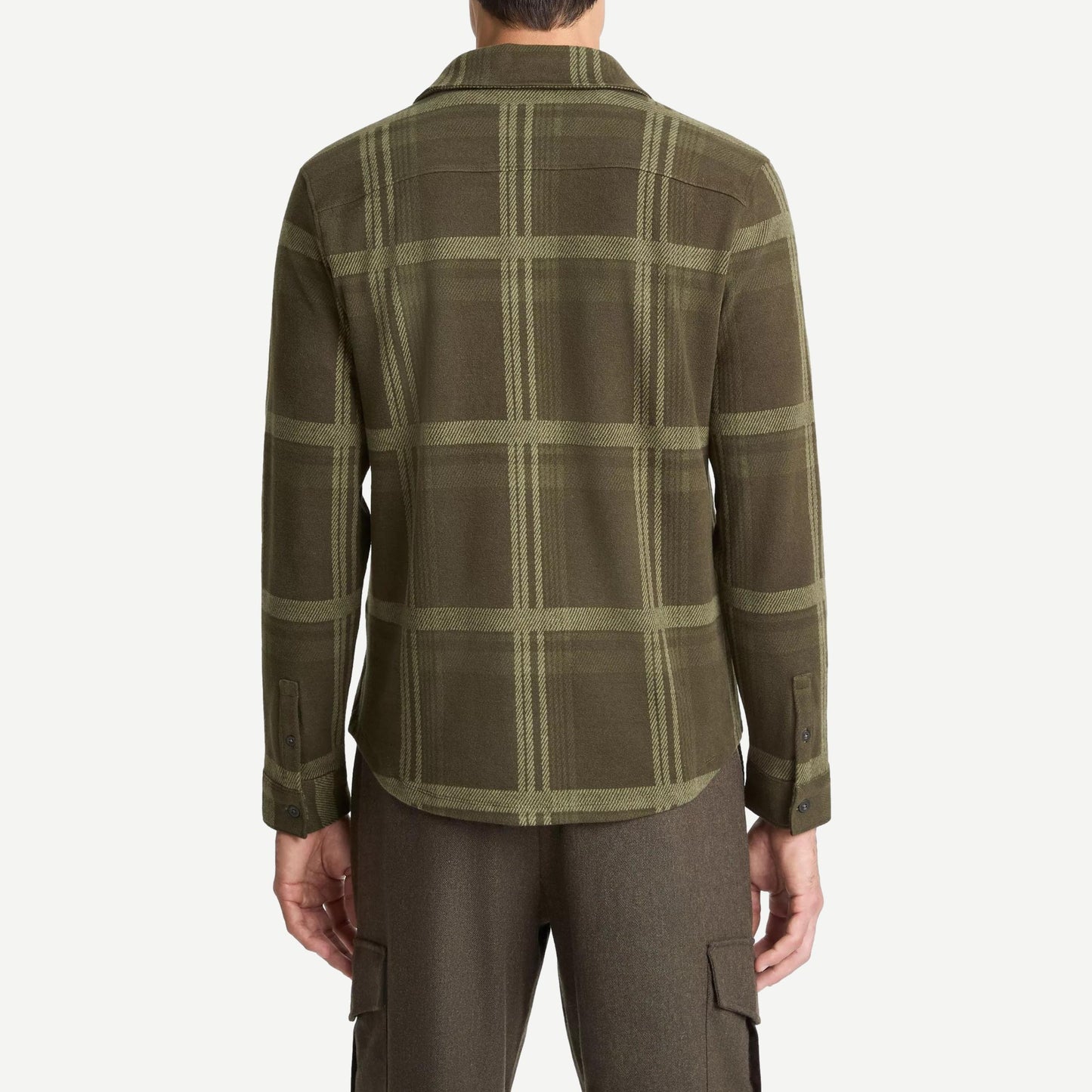 Plaid Knit Shirt Jacket - Dark Leaf - Galvanic.co