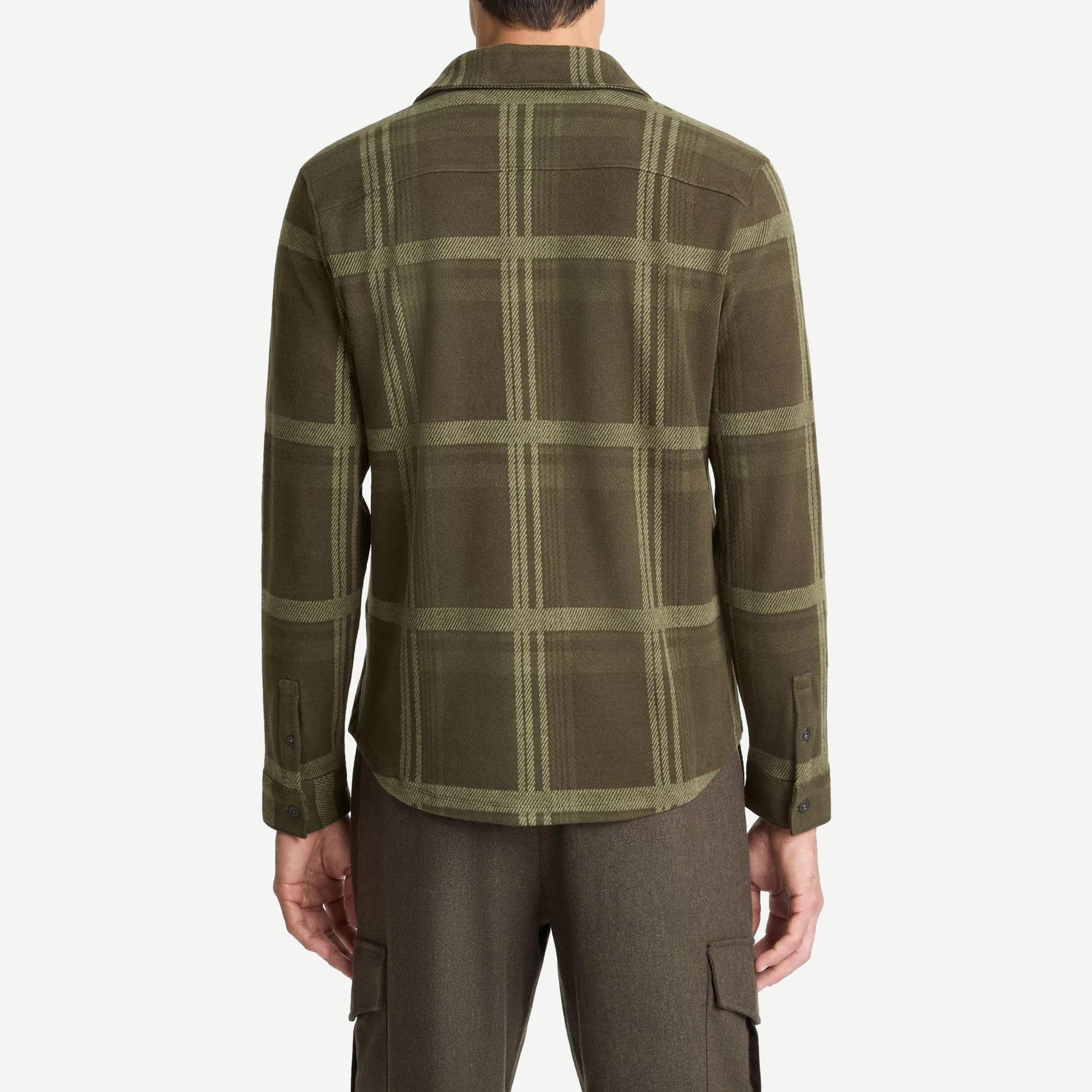 Plaid Knit Shirt Jacket - Dark Leaf - Galvanic.co