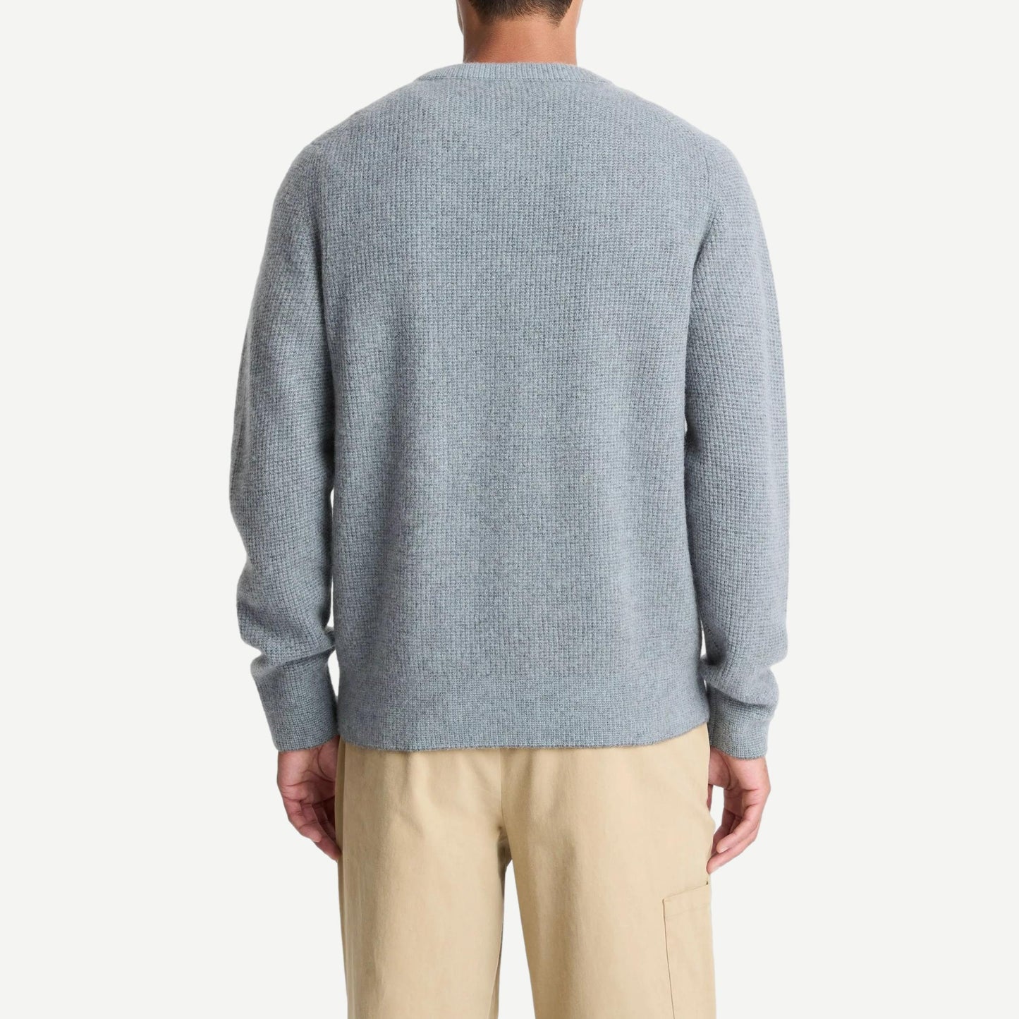 Boiled Cashmere Thermal Crewneck - Grey/Parlor Blue - Galvanic.co