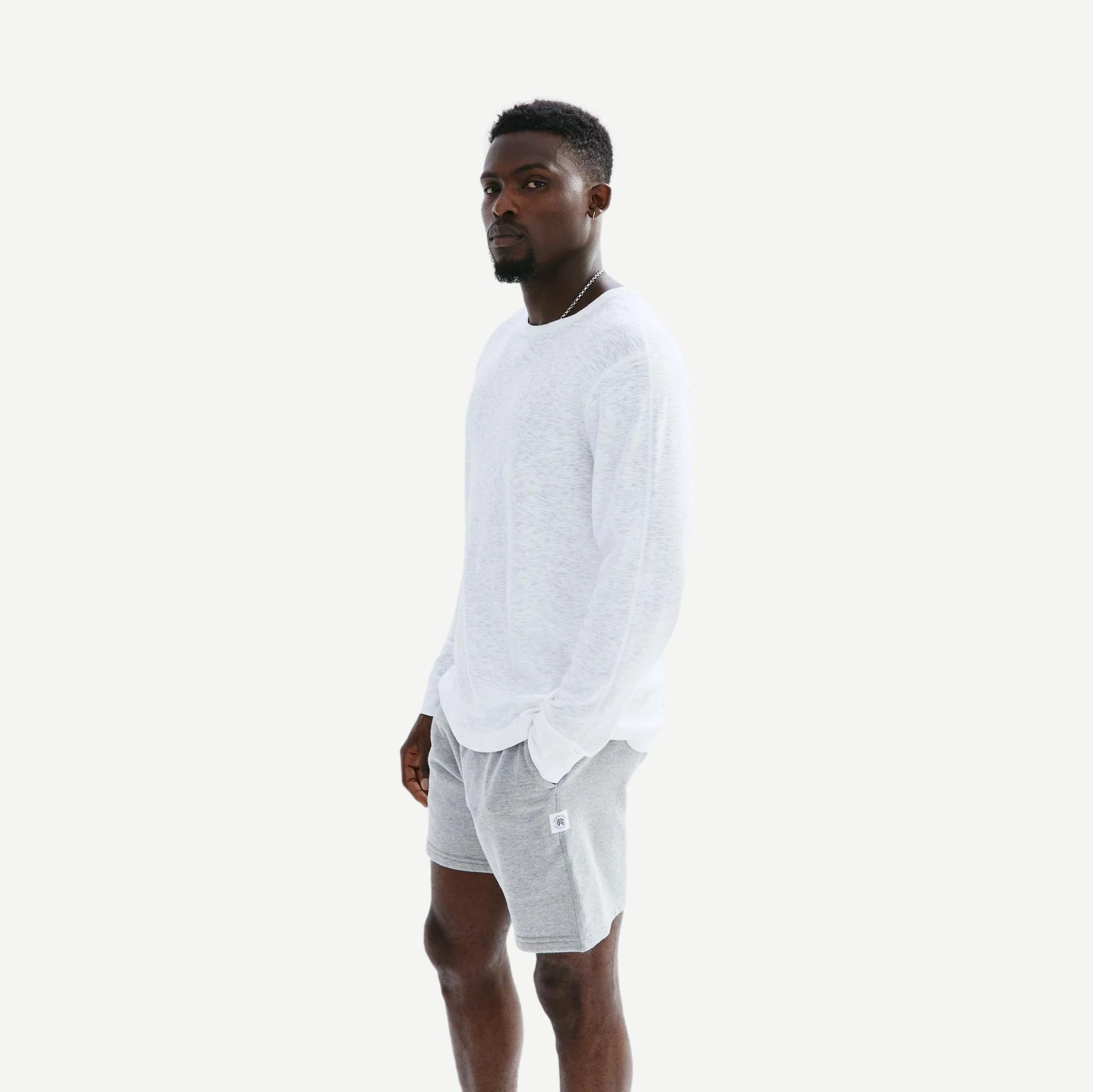 Knit 1x1 Slub Long Sleeve - White - Galvanic.co