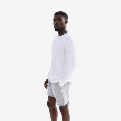 Knit 1x1 Slub Long Sleeve - White - Galvanic.co