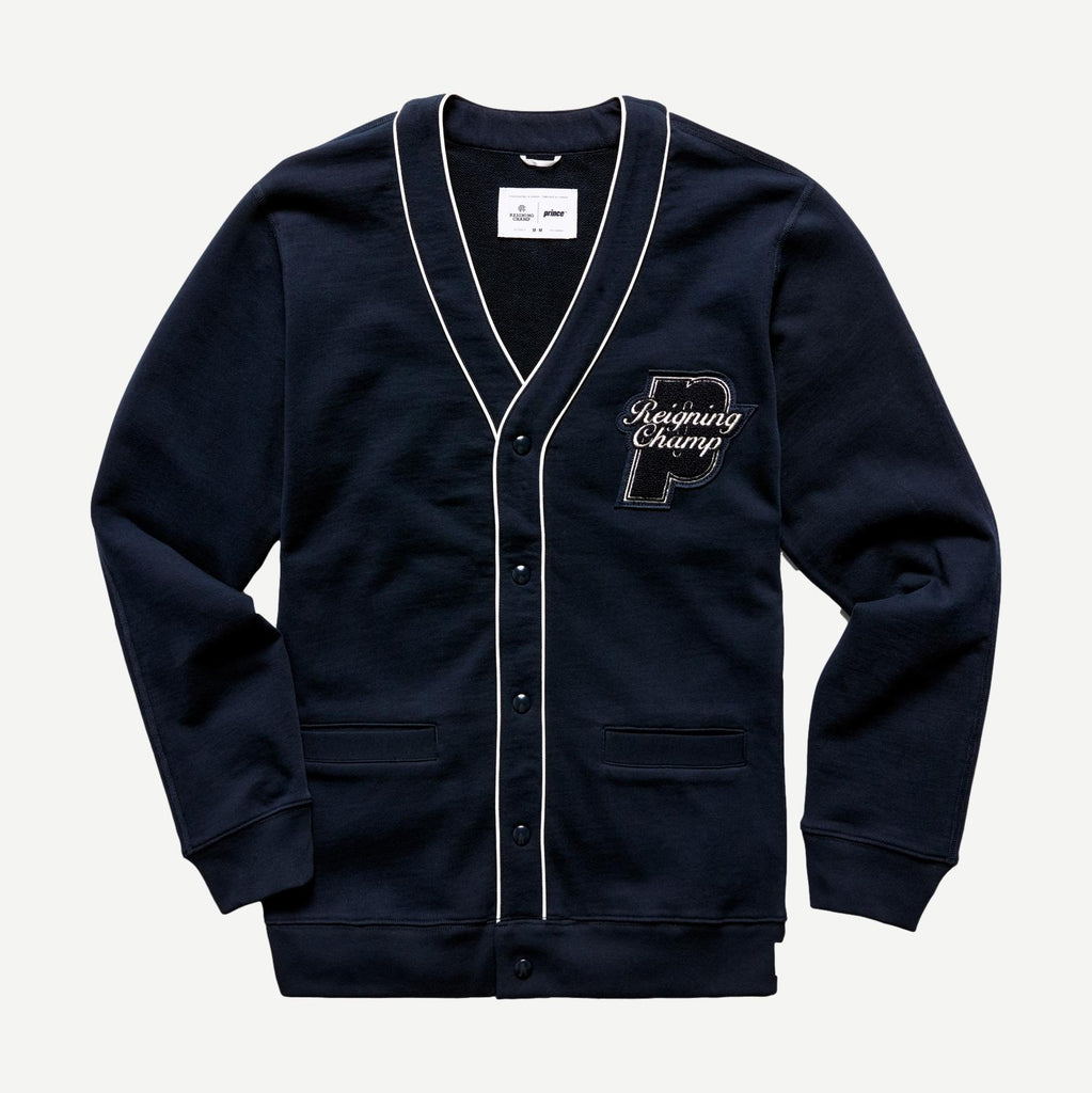 Reinging Champ X Prince Knit Terry Cardigan - Navy - Galvanic.co