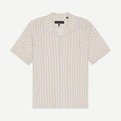 Avery Printed Resort Shirt - White Geo - Galvanic.co