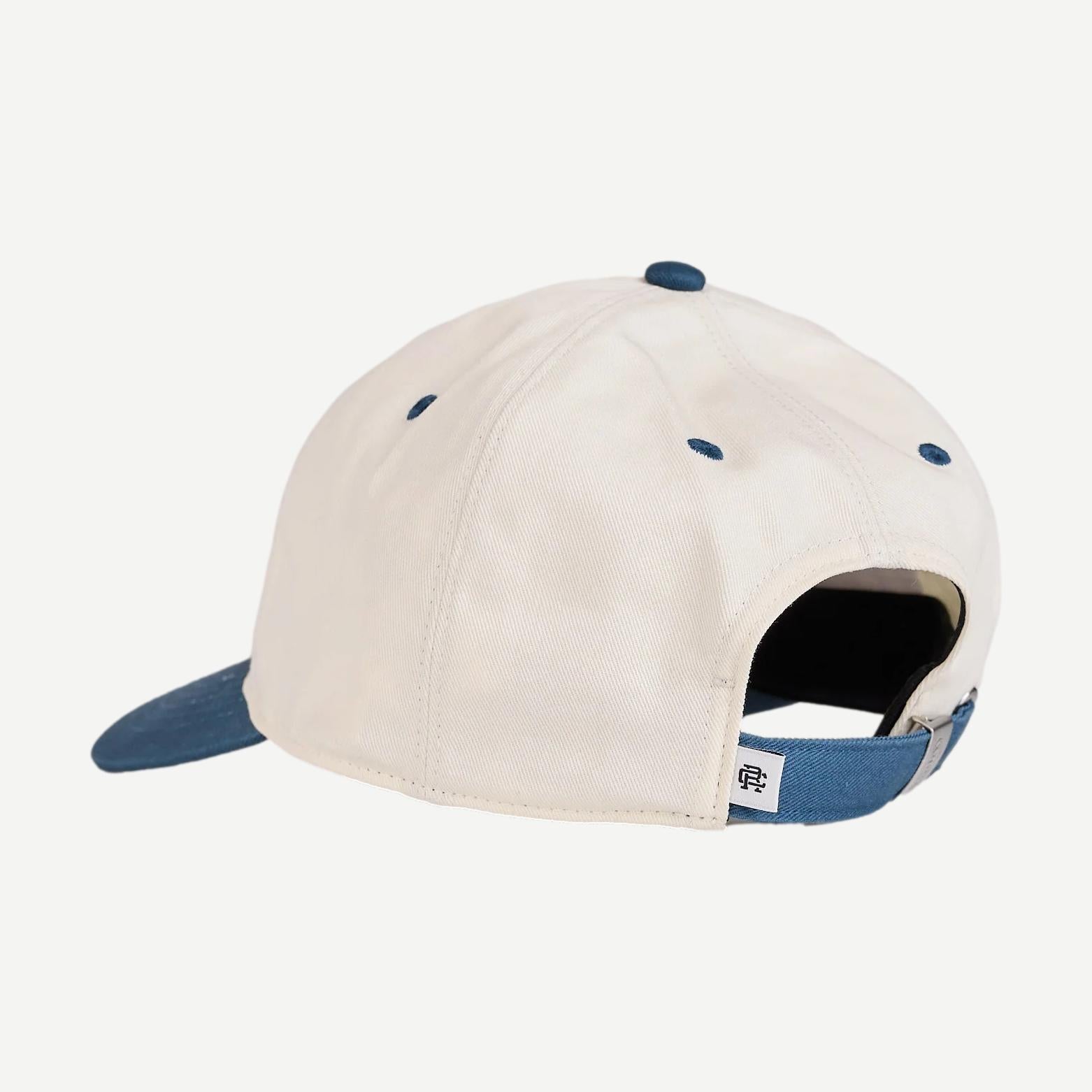 Colour Block Monogram Strapback Cap - Bermuda/Ivory - Galvanic.co