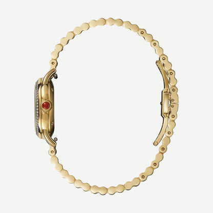 Limited Edition 3H 25mm Red Jasper Diamond Bezel - Gold