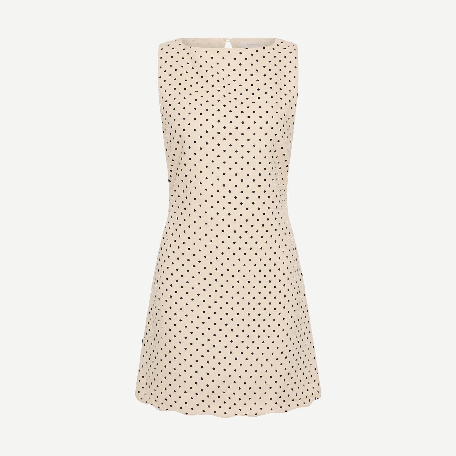 Iria Mini Dress Lola Polka Dot - Cream/Black - Galvanic.co