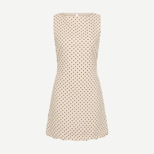 Iria Mini Dress Lola Polka Dot - Cream/Black - Galvanic.co