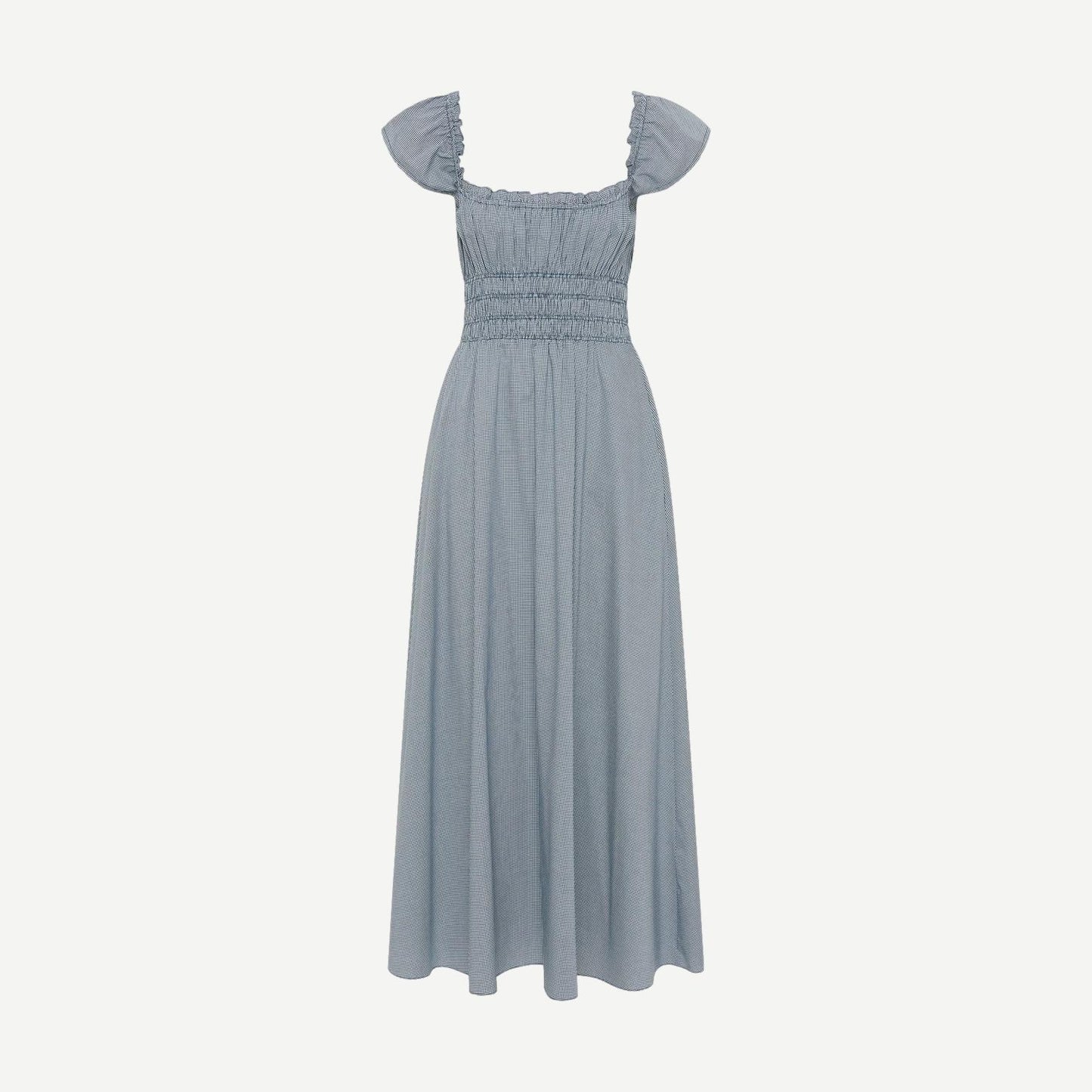 Janne Midi Dress - Hanne Gingham Vintage Navy - Galvanic.co