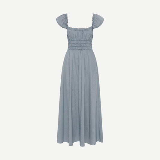 Janne Midi Dress - Hanne Gingham Vintage Navy - Galvanic.co