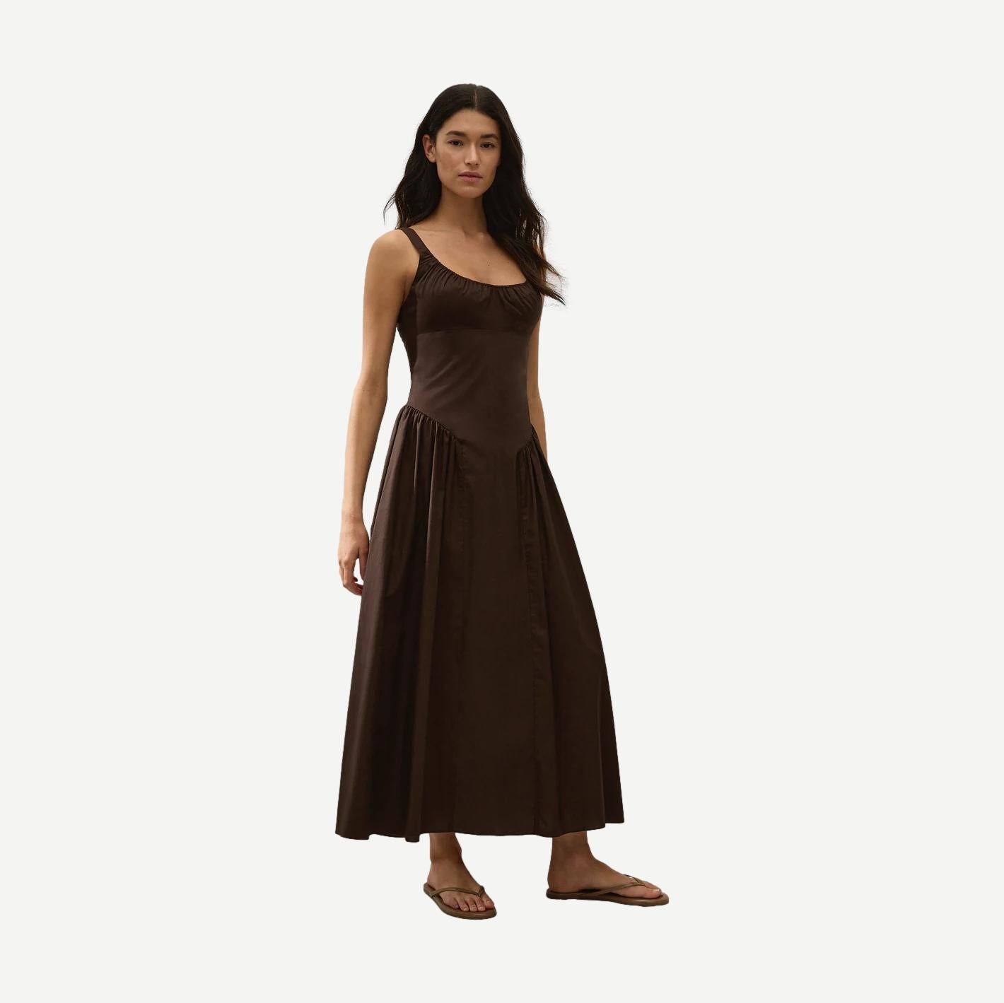 Marcella Midi Dress - Espresso - Galvanic.co