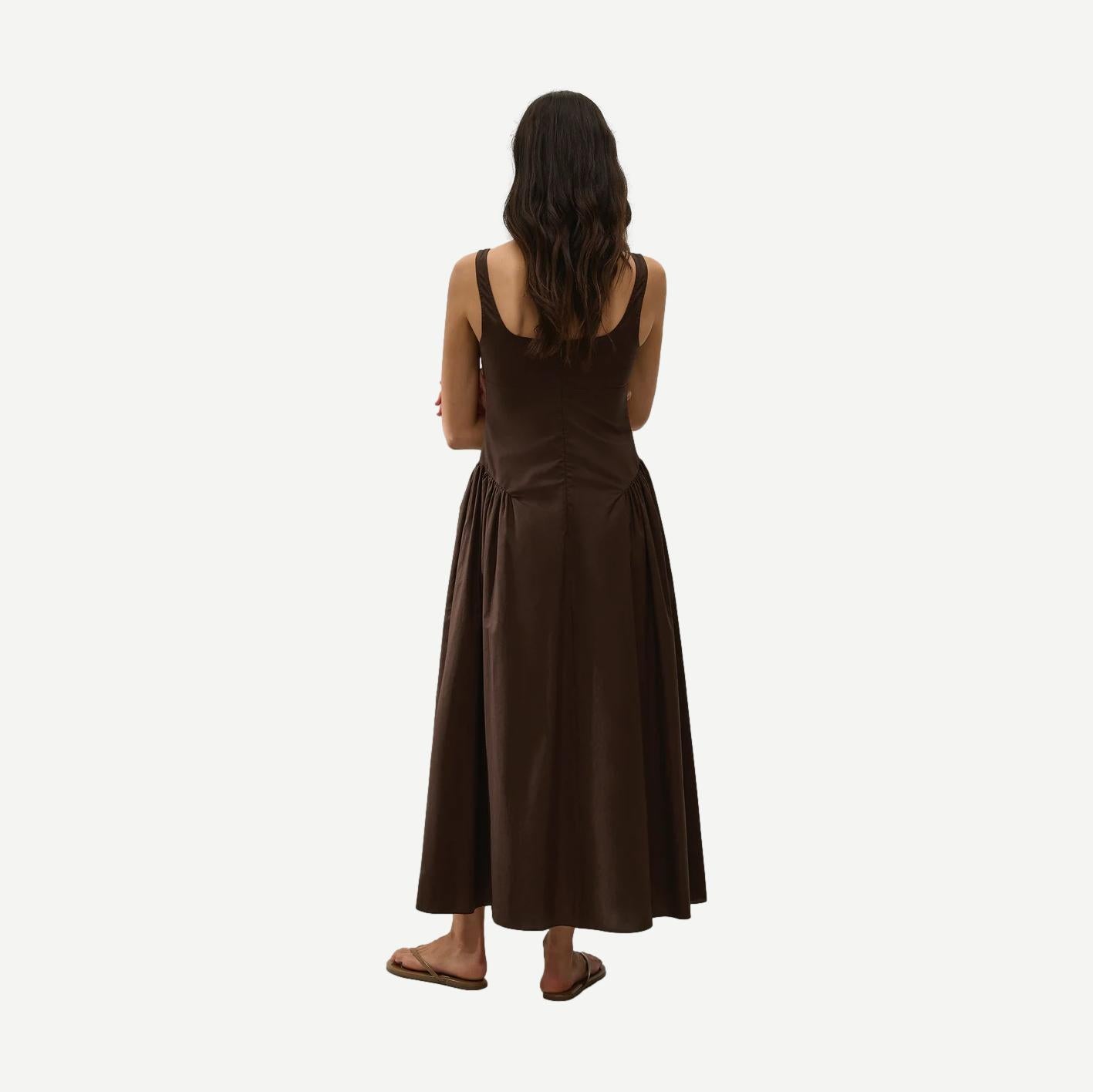 Marcella Midi Dress - Espresso - Galvanic.co