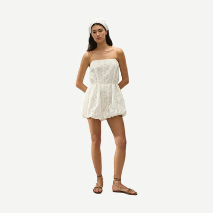 Rosella Playsuit - Dolce Broderie White - Galvanic.co