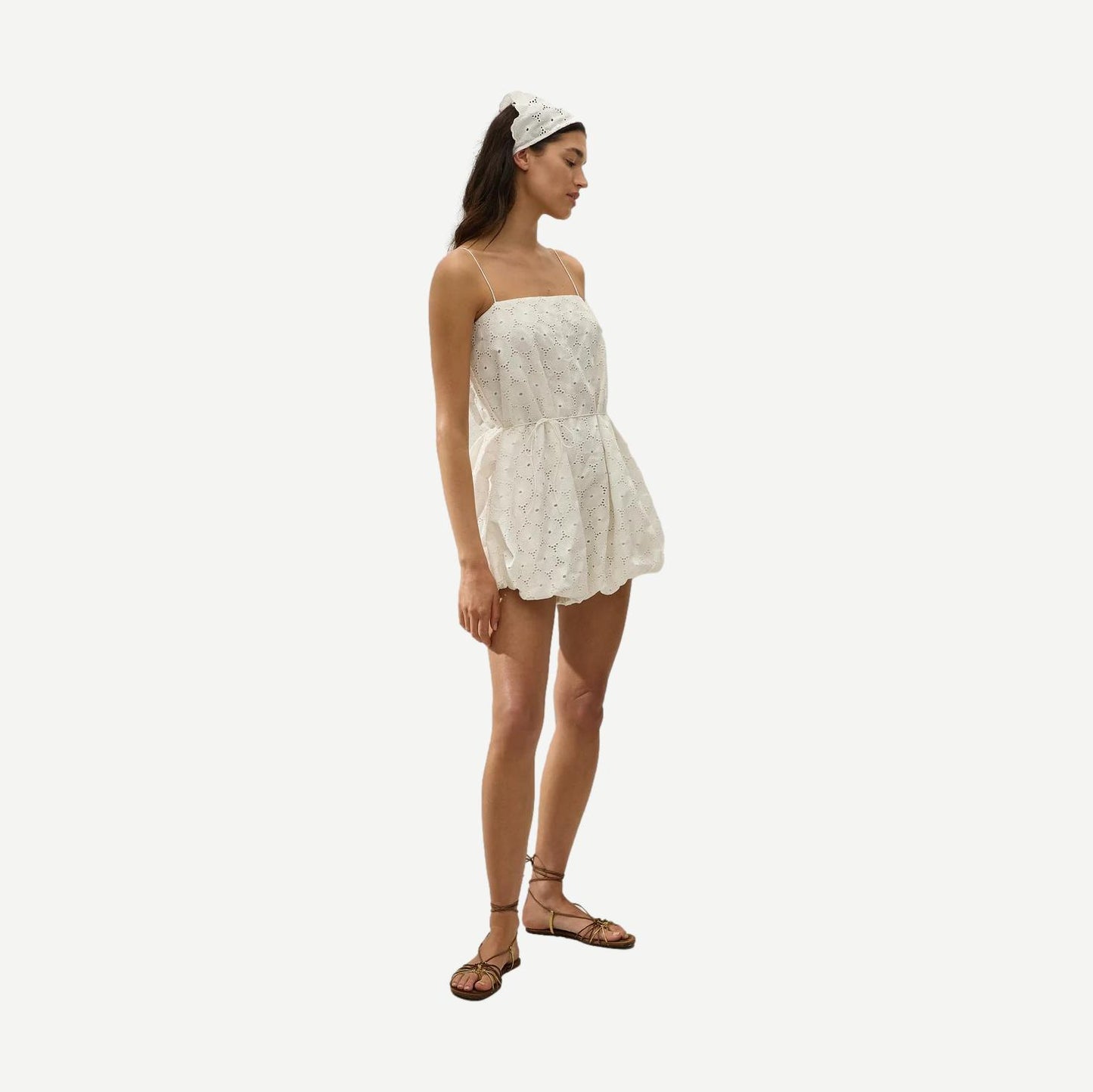 Rosella Playsuit - Dolce Broderie White - Galvanic.co
