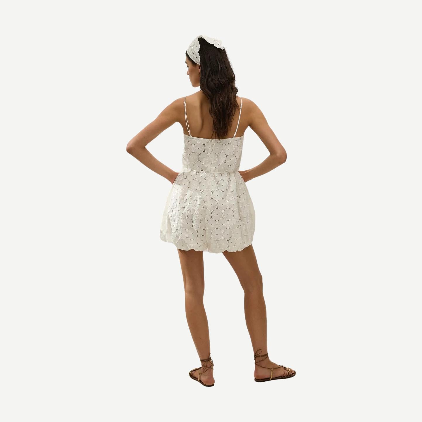 Rosella Playsuit - Dolce Broderie White - Galvanic.co