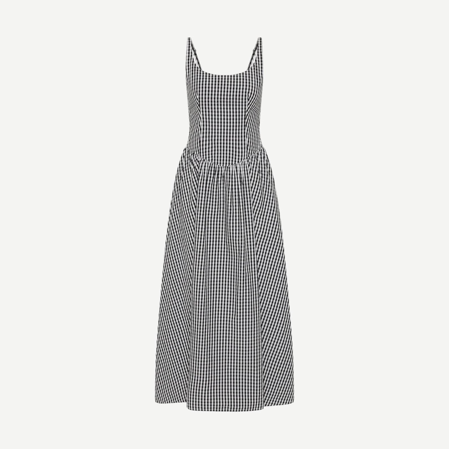 Chiara Midi Dress - Black Textured Gingham - Galvanic.co