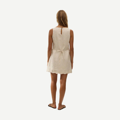 Iria Mini Dress Lola Polka Dot - Cream/Black - Galvanic.co